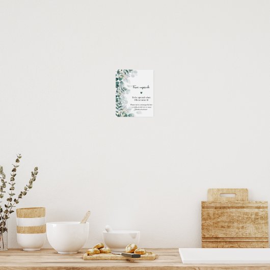 Greenery Elegant Eucalyptus Time Capsule Poster (Keuken)