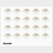 Greenery Elegant Floral Hartelijk dank Ronde Sticker (Vel)