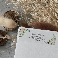 Greenery Elegant Floral Return Address Label