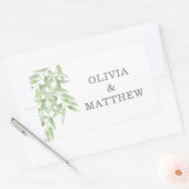 Greenery Elegant Olive Branch. Botanische bruiloft Rechthoekige Sticker (Envelop)