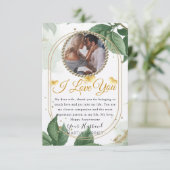 Greenery Elegant Photo Wife Jubileum Kaart (Staand voorkant)