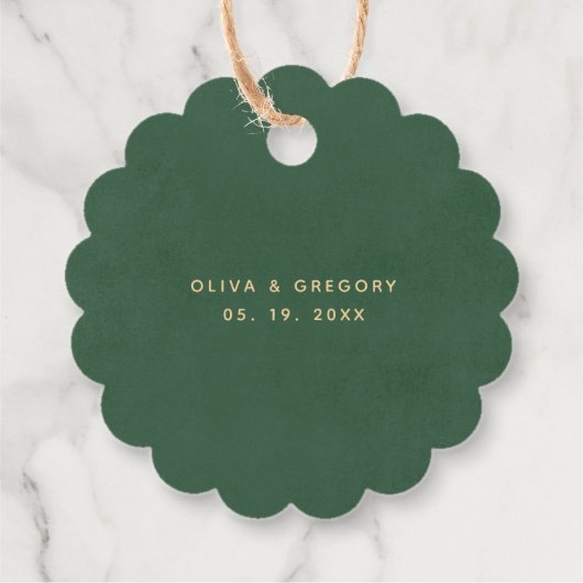 Greenery elegant roos bruiloft bedankjes labels (Achterkant)