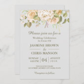 Greenery Elegant Rustic Floral Wedding Invitation Kaart (Voorkant / Achterkant)