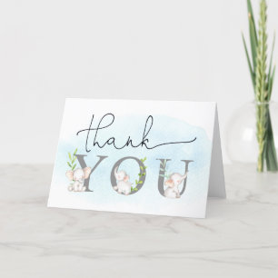Greenery Elephant Baby shower bedankkaart