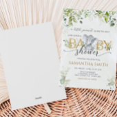 Greenery Elephant Baby Shower Kaart