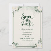 Greenery Elopement Save The Date Invitation (Devant)