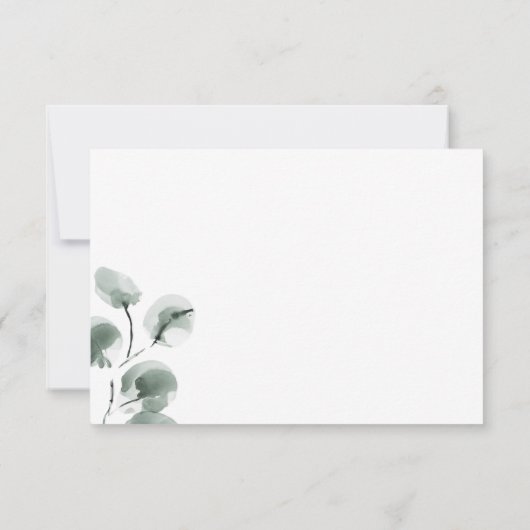 Greenery en Eucalyptus Scripted RSVP (Achterkant)