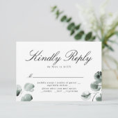 Greenery en Eucalyptus Scripted RSVP Kaartje (Staand voorkant)