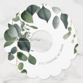 Greenery en Eucalyptus Wedding Wijnglaslabel (Achterkant)