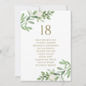 Greenery en Flowers Gold Wedding Seating Chart Aankondiging (Voorkant)