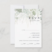 Greenery en Gold Leaf Navy Menu Keuze RSVP-kaart (Voorkant)