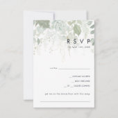 Greenery en Gold Leaf Song Request RSVP-kaart RSVP Kaartje (Voorkant)