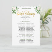 Greenery en Gold Simple Wedding Entourage Kaart (Staand voorkant)