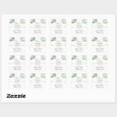 Greenery en Gold Wedding Favor Vierkante Sticker (Vel)