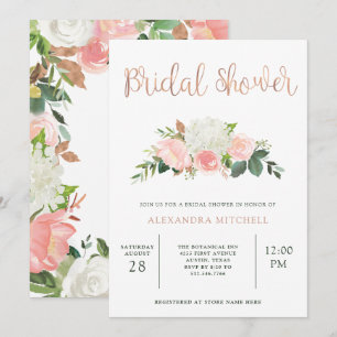Greenery en Pink Floral   VRIJGEZELLENFEEST Kaart