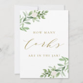 Greenery en White Flowers Hoeveel kurken onderteke Kaart (Voorkant)