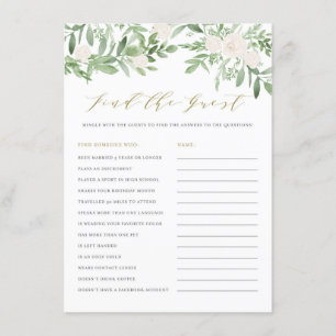 Greenery en White Flowers vinden het gastspel Informatiekaartje