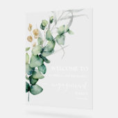 Greenery Engagement Party Welkom Acryl Bord (Hoek)