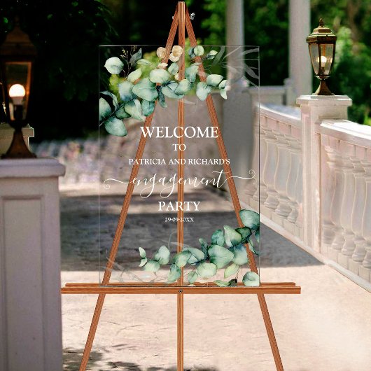 Greenery Engagement Party Welkomstbord Acryl Bord