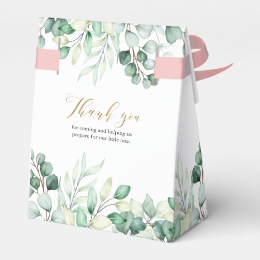 Greenery Eucalyptus A Sweet Hartelijk dank Baby sh Bedankdoosjes (Achterkant)