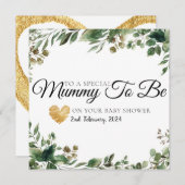Greenery Eucalyptus Baby shower Mummy to be card Bedankkaart (Voorkant / Achterkant)
