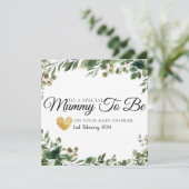 Greenery Eucalyptus Baby shower Mummy to be card Bedankkaart (Staand voorkant)