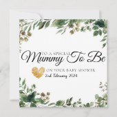 Greenery Eucalyptus Baby shower Mummy to be card Bedankkaart (Voorkant)