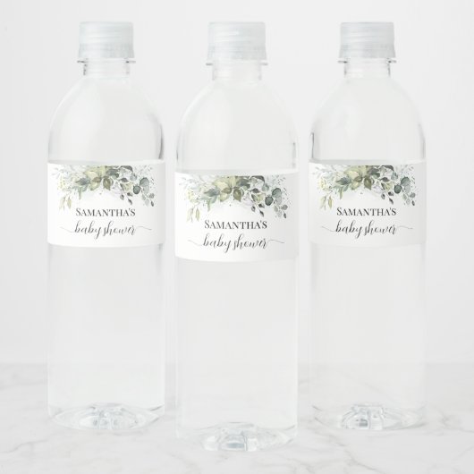 Greenery Eucalyptus Baby shower Waterfles Etiket (Flessen)