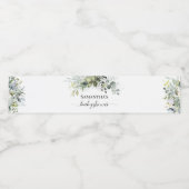 Greenery Eucalyptus Baby shower Waterfles Etiket (Enkel label)