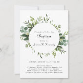 Greenery Eucalyptus Baptisme Invitaties Kaart (Voorkant)