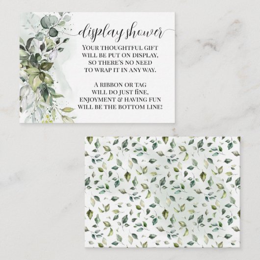 Greenery Eucalyptus-beeldscherm Geen oploopschoene Informatiekaartje (Voorkant / Achterkant)