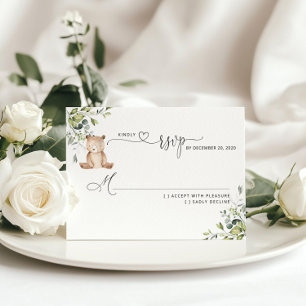 Greenery eucalyptus beer baby shower RSVP Kaartje