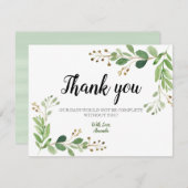 Greenery Eucalyptus Botanical Dank je wel Bedankkaart (Voorkant / Achterkant)