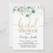 Greenery Eucalyptus Bridal Shower-uitnodiging Kaart (Voorkant)