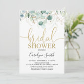 Greenery Eucalyptus Bridal Shower-uitnodiging Kaart (Staand voorkant)