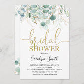 Greenery Eucalyptus Bridal Shower-uitnodiging Kaart (Voorkant / Achterkant)