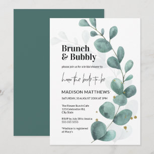 Greenery Eucalyptus Brunch & Bubble Vrijgezellenfe Kaart
