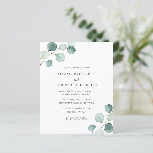 Greenery Eucalyptus Budget Weddenschap (Staand voorkant)