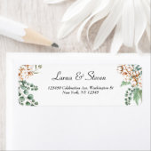 Greenery Eucalyptus Cotton Boho Return Address Etiket (Insitu)