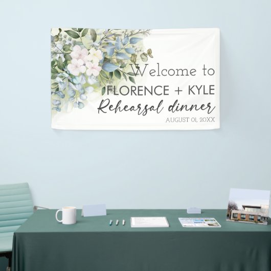 Greenery Eucalyptus Elegant Dusty Rehearsal Dinner Spandoek (Beurs)