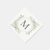 Greenery Eucalyptus Foliage Monogram Servet (Hoek)