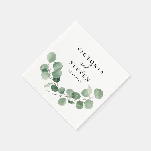 Greenery Eucalyptus Foliage Wedding Napkins Servet (Hoek)