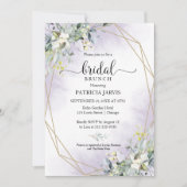 Greenery Eucalyptus Geometric Bridal Brunch Invita Kaart (Voorkant)