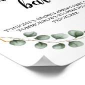 Greenery Eucalyptus Geometric Cash Bar Sign Poster (Hoek)