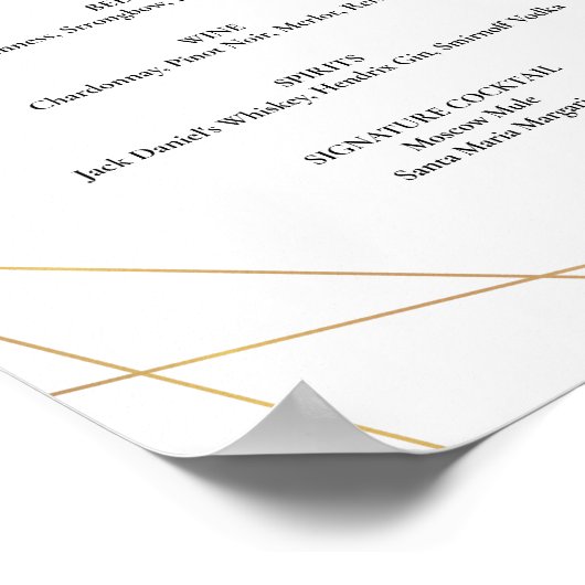 Greenery Eucalyptus Geometric Drink Bar Menu Poster (Hoek)