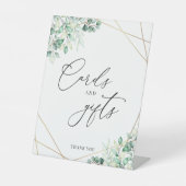Greenery Eucalyptus Geometric Kaarten and Gifts Reclamebord Met Voetstuk (Voorkant)