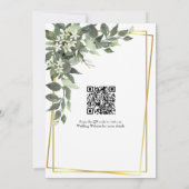 Greenery Eucalyptus Gold Lijst QR code Weddenschap Save The Date (Achterkant)