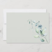 Greenery Eucalyptus Heart Script Baby shower Bedankkaart (Achterkant)