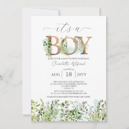 Greenery Eucalyptus Het is een Baby shower van een Kaart
