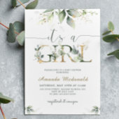 Greenery Eucalyptus Het is een meisje Baby shower Kaart
